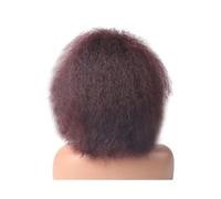 Personal Care 6Inch Short Synthetic Wigs Kinky Straight Heat Resistant for Women African Afro Full Wig Hairs Extensions,Wine Red
