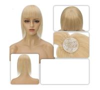 Personal Care 8.5x8.5 cm Hair Toppers Human Hair For Women Mono Wigs Hair Clip With Bangs Straight Hairpiece Invisable Clip In Hair Extensions Hairs Extensions(18 inches,Natural Blonde)