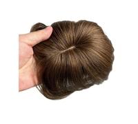 Personal Care 8x10cm Brazilian Human Hair Extensions Clip In Hairpieces Increase Hair Volume Short Hair Toppers Non-Remy Machine Length 6 inches Hairs Extensions(Light Brown)