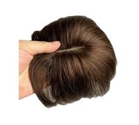 Personal Care 8x10cm Brazilian Human Hair Extensions Clip In Hairpieces Increase Hair Volume Short Hair Toppers Non-Remy Machine Length 6 inches Hairs Extensions(Dark Brown)