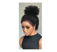 Personal Care Afro Curly 360 Full Lace Wig With 4c Edges Mongolian Curly Human Hair Wigs For Black Women HD Transparent Lace Brazilian Hair Wigs 150 Density Hairs Extensions(20inch)