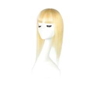 Personal Care Blonde Pure Color Human Hair Toppers With Bangs For Women,Clip In Hairpieces for Mild Loss Cover Grey Hairs Hairs Extensions(14 inch)