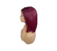 Personal Care Brazilian Straight Bob Wig Human Hair 10 inch 13x4 HD Lace Front Wigs 250 Density Glueless for Black Women Hairs Extensions(Wine red)