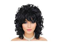 Personal Care Curly Wigs for Women Soft Short with Bangs Afro Loose Curls Heat Resistant Synthetic Wig Hairs Extensions