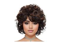 Personal Care Curly Wigs for Women Soft Short with Bangs Afro Loose Curls Heat Resistant Synthetic Wig Hairs Extensions