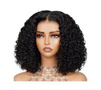 Personal Care Deep Wave 13x4 HD Lace Front Wigs Human Hair Pre Plucked 200 Density Bob Short Curly Wig Glueless for Women Natural Black Hairs Extensions(10inch)