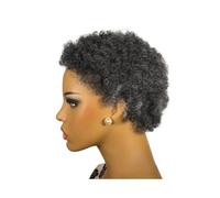 Personal Care Glueless Wear and Go Wig Short Afro Curly Human Hair Wigs for Black Women Kinky Afro Wigs for Daily Party Use Hairs Extensions,Grey