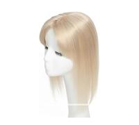 Personal Care Hair Toper for Woman Natural Hairs Size 12X13Cm Hair Toppers with Bang Silk Base Clip In Topper Haires Piece with Bangs Hairs Extensions(35 cm,Platinum Blonde)