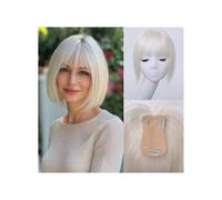 Personal Care Hair Toppers for Women Human Hairs, 360° 3D Cover Middle Bangs Pieces for Womens Hairs Extensions(Silvery white)