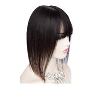 Personal Care Hair Toppers Womens Human Hairs Bangs 13x13 CM Base for Women with Thinning Cover Hairs Extensions,Natural Black-12inch