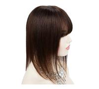 Personal Care Hair Toppers Womens Human Hairs Bangs 13x13 CM Base for Women with Thinning Cover Hairs Extensions,Dark Brown-8inch