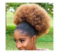 Personal Care Large Afro Synthetic Puff Drawstring Ponytail 10 Inch Short Kinky Curly Hair Pony tail Hair Extensions with 2 Clips Hairs Extensions(Light brwon)
