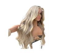 Personal Care Ombre Platinum Blonde 13x4 Lace Front Wigs Synthetic Fiber Pre Plucked Body Wave for Women Hairs Extensions(24inch)
