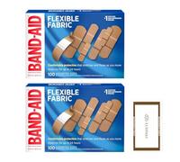 Personal Care Set: Contains Band-Aide Adhesive Bandages - Assorted Sizes, 2 x 100 Count with LUXPAKS Wipe