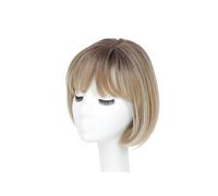 Personal Care Synthetic 3D Bangs Invisible Seamless Head Hair Straight Hair Air Head Overhead Replacement Cover Hairs Extensions(Dark blonde with dark root)
