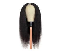 Personal Care V Part Human Hair Wigs for Women Kinky Straight Virgin Hairs Yaki Straight Glueless, No Sew, Clip In, Half Wig Hairs Extensions(180density,22inch)