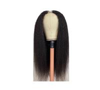 Personal Care Yaki Kinky Straight V Part Wigs Human Hair for Black Women Glueless Upgrade U Part Wig 150 Density Hairs Extensions(16inch)