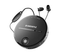 Personal CD Player | Portable Music Player with Included In-Line Control Earphones | 7 Hour Battery Playtime, In-Car AUX Compatibility | Bass Boost, Hold Lock and Anti-Skip Function | OAKCASTLE CD10