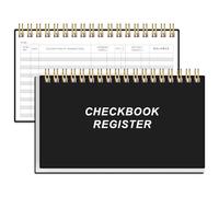 Personal Checkbook Records - A6 Blank Transaction Records for Personal Records, Check and Savings Log Book, Deposit and Credit Card, 3.75" x 6.75", Black