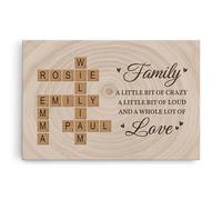 Personal Chic Custom Canvas Name - Family A Little Bit of Crazy Crossword - Canvas Prints Wall Art (Model #1)