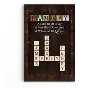 Personal Chic Custom Canvas Name - Family Tree Crossword - Canvas Prints Wall Art, Family Canvas, Crossword Canvas, Family Scrabble Frame Personalised (Model #7)