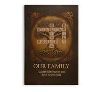 Personal Chic Custom Canvas Name - Family Tree Crossword - Canvas Prints Wall Art, Family Canvas, Crossword Canvas, Family Scrabble Frame Personalised (Model #2)