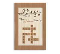 Personal Chic Custom Canvas Name - Family Tree Crossword - Canvas Prints Wall Art, Family Canvas, Crossword Canvas, Family Scrabble Frame Personalised (Model #3)