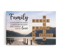 Personal Chic Custom Canvas Name - Family Where Life Begins And Love Never Ends - Canvas Prints Wall Art, Family Canvas, Crossword Canvas, Family Scrabble Frame Personalised (Model 2)