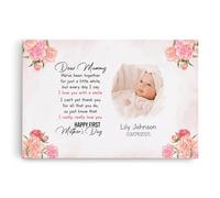 Personal Chic Custom Canvas Name - Personalised Dear Mummy Happy First Mother's Day Photo Canvas (model #1)