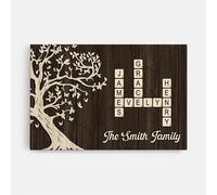 Personal Chic Custom Canvas Name - Personalised Family Name Crossword Canvas Wall Art (model #2)