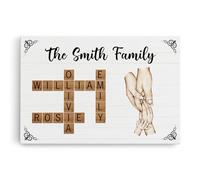 Personal Chic Custom Canvas Name - Together We Make A Family - Canvas Prints Wall Art, Family Canvas, Crossword Canvas, family scrabble frame personalised (Model #3)