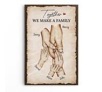 Personal Chic Custom Canvas Name - Together We Make A Family - Canvas Prints Wall Art, Family Canvas, Crossword Canvas, family scrabble frame personalised (Model #8)