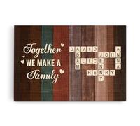 Personal Chic Custom Canvas Name - Together We Make A Family - Canvas Prints Wall Art, Family Canvas, Crossword Canvas, family scrabble frame personalised (Model #4)