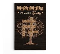 Personal Chic Custom Canvas Name - Together We Make A Family - Canvas Prints Wall Art, Family Canvas, Crossword Canvas, family scrabble frame personalised (Model #7)