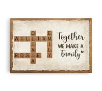 Personal Chic Custom Canvas Name - Together We Make A Family - Canvas Prints Wall Art, Family Canvas, Crossword Canvas, family scrabble frame personalised (Model #1)