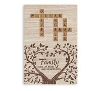 Personal Chic Custom Canvas Name - Together We Make A Family - Canvas Prints Wall Art, Family Canvas, Crossword Canvas, family scrabble frame personalised (Model #5)