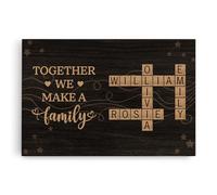 Personal Chic Custom Canvas Name - Together We Make A Family - Canvas Prints Wall Art, Family Canvas, Crossword Canvas, family scrabble frame personalised (Model #6)