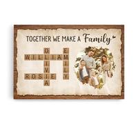 Personal Chic Custom Canvas Name - Together We Make A Family Crossword - Canvas Prints Wall Art, Family Canvas, Crossword Canvas, Family Scrabble Frame Personalised (Model #1)