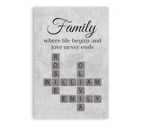 Personal Chic Custom Canvas Name - Together We Make A Family Puzzle - Canvas Prints Wall Art (model #6)