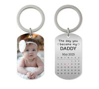 Personal Chic Custom Keychain - The Day You Became My Daddy - Personalised keyring photo, Dad keyring, Keyrings for men, Photo keyring, Personalised key ring (For Father/Grandfather)