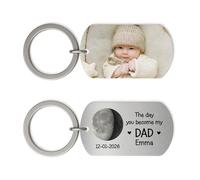 Personal Chic Custom Keychain - The Day You Became My Daddy - Personalised keyring photo, Dad keyring, Keyrings for men, Photo keyring, Personalised key ring (Model #2)