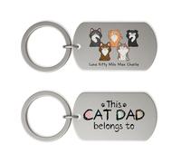 Personal Chic Custom Keychain - This Cat Mum Belongs To - Personalised Keyring, Engraved Keyring Personalised, (#5)
