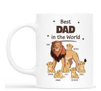 Personal Chic Custom Mug Name - Best Lion Daddy - Personalised dad Gifts, Grandad Personalised Gifts, Grandad Mug, Fathers Day Cup, dad Cup (Model #1)
