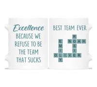 Personal Chic Custom Mug Name - Best Team Ever Crossword Puzzle - Thoughtful Gifts for Boss, Mugs for Work Colleagues, Funny Office Mug, Colleague Mugs, Work Bestie Gifts, Leaving Present (Model #3)