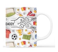 Personal Chic Custom Mug Name - Daddy Grandad Fist Bump - Daddy Mug, Personalised dad Gifts, Grandad Personalised Gifts, Father Day Cup, Gift for Father Day, Dad Gifts from Kids