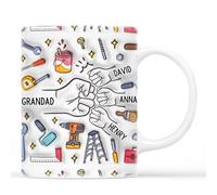 Personal Chic Custom Mug Name - Daddy Grandad Fist Bump - Daddy Mug, Personalised dad Gifts, Grandad Personalised Gifts, Father Day Cup, Gift for Father Day, Dad Gifts from Kids