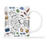 Personal Chic Custom Mug Name - Daddy Grandad Fist Bump - Daddy Mug, Personalised dad Gifts, Grandad Personalised Gifts, Father Day Cup, Gift for Father Day, Dad Gifts from Kids