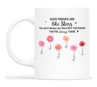 Personal Chic Custom Mug Name - If Friends were Flowers I'd Pick You - Best Neighbour Mug, Personalised Gifts for Women Friends (6 Members)