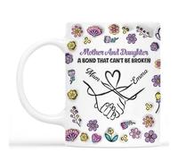 Personal Chic Custom Mug Name - Mother and Daughter A Bond That Can't Be Broken - Personalised Mum Gifts, Grandma Gift, Mummy Mug, Grandma Cup, Personalised Mum Mugs (Model #1)