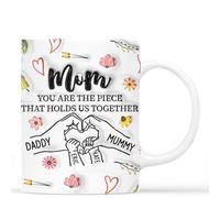 Personal Chic Custom Mug Name - Mum You are The Piece That Holds Us Together - Personalised Mothers Day Gifts, Grandma Gift, Mummy Mug, Mugs for Mum, Mummy Cup, Grandma Mug Gift (Model #1)